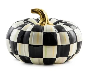 Mackenzie Kinder Halloween höfisch Karo gequetschter Kürbis 16 Zoll Durchmesser NEU - Bild 1 von 4