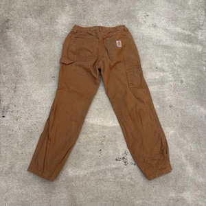Carhartt Brown Dungaree Canvas Pants Boys Size 10 - Picture 1 of 9