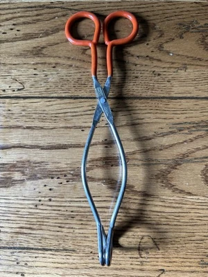 VTG 10" EKCO USA Stainless Steel Cooking Tongs w/Rubber Plastic Coated Handles - Image 1 of 4