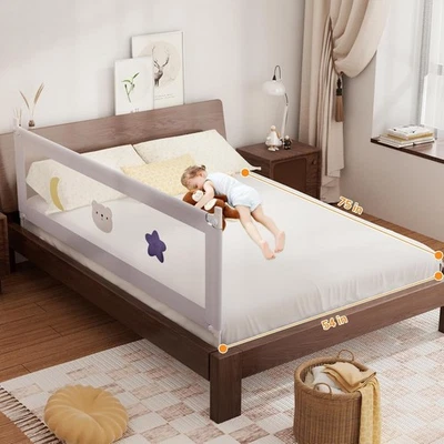 Riel de cama Omzer para niños pequeños - (paquete de 3) rieles de cama para niños pequeños con bloqueo doble para niños Foto 1 de 4