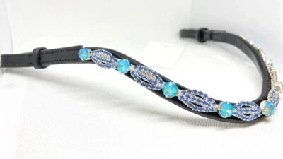 Blue Lace Crystal Browband Horse Browband Bling Brow Band - image 1 of 4
