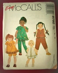 McCall 8792 Pattern Child Girls Top Pants Shorts UNCUT Size 4-5-6 OR 6-7-8 - Picture 1 of 2