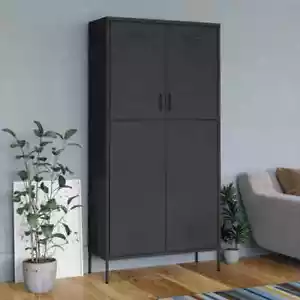 Wardrobe Anthracite 35.4"x19.7"x70.9" Steel vidaXL - Picture 1 of 11