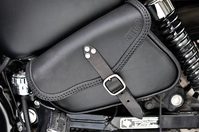 LEATHER SADDLE BAG FOR HARLEY DAVIDSON SPORTSTER IRON, 883, 1200 FORTY EIGHT - Image 1 of 4