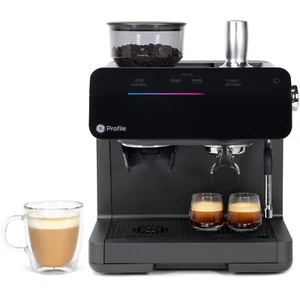 GE Profile® 15Bar 2Cup Semi Automatic Espresso Machines in Black - Picture 1 of 10