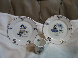 3---Shenango China Childs Miss Muffet Plate Mistress Mary Contrary Cup & Plate - Picture 1 of 7