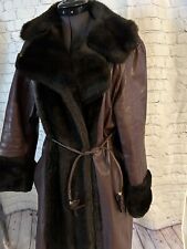 London Leathers  by Lilli Ann Faux Fur Jacket Coat  Chocolate Penny lane
