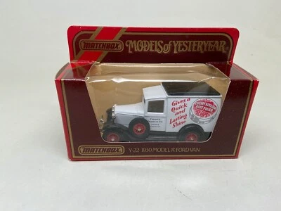 MATCHBOX-MODELS OF YESTERYEAR-Y-22 1930 MODEL A FORD VAN--CHERRY BLOSSOM-- - Image 1 of 4