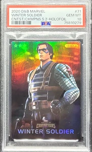 2020 Marvel Contest of Champions #71 WINTER SOLDIER HOLOFOIL FOIL PSA 10 POP 1/1 - Picture 1 of 7