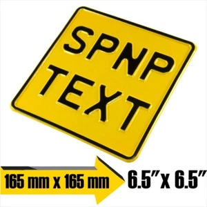 6,5x6,5" gelb Show gepresstes Nummernschild Neuheit Kinder Tür Motorrad Motorrad - Bild 1 von 4