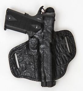 On Duty Conceal RH LH OWB Leather Gun Holster For 1911 4-4.25" Rail Models