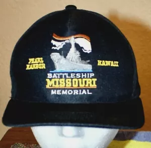USN BATTLESHIP MISSOURI MEMORIAL VTG PEARL HARBOR HAWAII CAP HAT NORTHSTAR USA - Picture 1 of 8