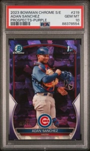 2023 Bowman Chrome SE Adan Sanchez Prospects-Purple /25 psa 10🔥POP 2 - Picture 1 of 2