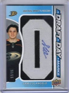 2024-25 SP Game Used Draft Day Marks "O" Sam Colangelo RC #/35 - ANAHEIM DUCKS - Picture 1 of 2