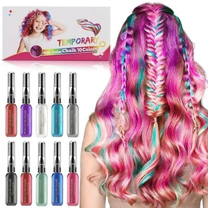 Temporary Hair Color 10pcs Kids Chalk for 10 Colors - Picture 1 of 9