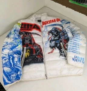 Rockstar Original Spring 2021 Tour Full Zip Puffer Jacket Coat White Large - Bild 1 von 23