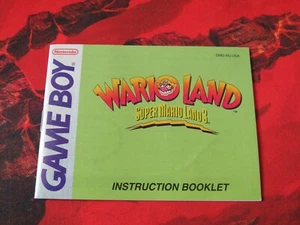 Nintendo Gameboy Original Manual Wario Land Super Mario Land 3 Game Boy 1994 - Foto 1 di 5