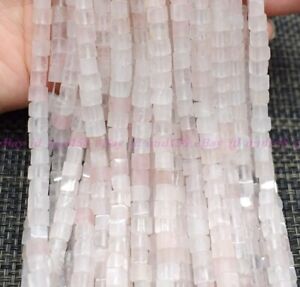 AAA 100% Natural 5x5mm Pink Quartz Cube Gemstone Loose Beads 15" Strand AAA
