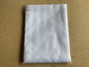 SHOWER CURTAIN - White Polyester satin stripe, 180x180cm - New 