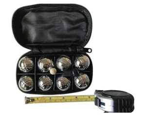 BuyBocceBalls Listing - 8 Ball 33mm Metal Mini Bocce/Petanque Set with Black - Picture 1 of 3