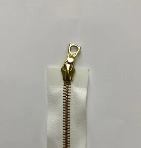 RiRi Zipper m6, 2 Way Separating End Brass White 2101 Twill, Flach 36", FAST S&H - Picture 1 of 2