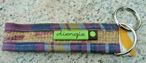 Diengie Designs Burlap Fabric Art Key Chain Loop Hand Made Purple Blue New - Picture 1 of 6