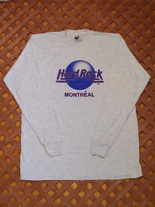 Hard Rock Café Montreal T shirt Long Sleeve - Size XL - Grey - Vintage - (NOS) - Picture 1 of 4