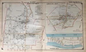 1917 E. NORTHPORT GREENLAWN ASHAROKEN SUFFOLK COUNTY LONG ISLAND NY ATLAS KARTE - Bild 1 von 6