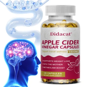 Cápsulas de vinagre de sidra de manzana, control de peso, suprimir el apetito, desintoxicación y limpieza - Imagen 1 de 13