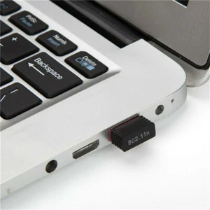 USB 2.0 Wireless 802.11n 150 Mbps Nano WiFi Network Adapter Dongle Receiver - Afbeelding 1 van 12