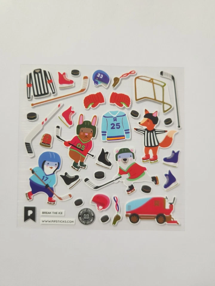 PIPSTICKS Break the Ice EDICIÓN LIMITADA Hoja de Adhesivos Lámina de Oro Hockey Foto 1 de 1