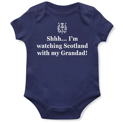 THE CLOTHING SHED Watching Scotland with my Grandad Rugby Babyanzug With My Strampler lustig Baby Junge