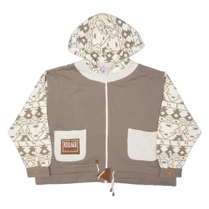 LA MIRAGE Cropped Womens Brown Hoodie Full Zip UK 18 - Picture 1 of 6