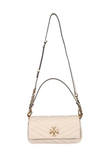 Tory Burch Kira Clutch Crossbody Bag Quilted Leather BNWT Dust Bag Ivory - Picture 1 of 8