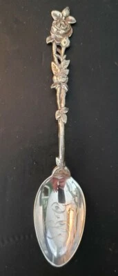 Cucharadita GORHAM plata esterlina rosa fundida perforada 5 7/8" B & G mono en tazón Foto 1 de 4