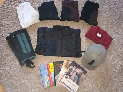 Reitbekleidungspaket Reitsport Reithose Reitkappe Pferdebücher Paket Gr. XS, S - Bild 1 von 4