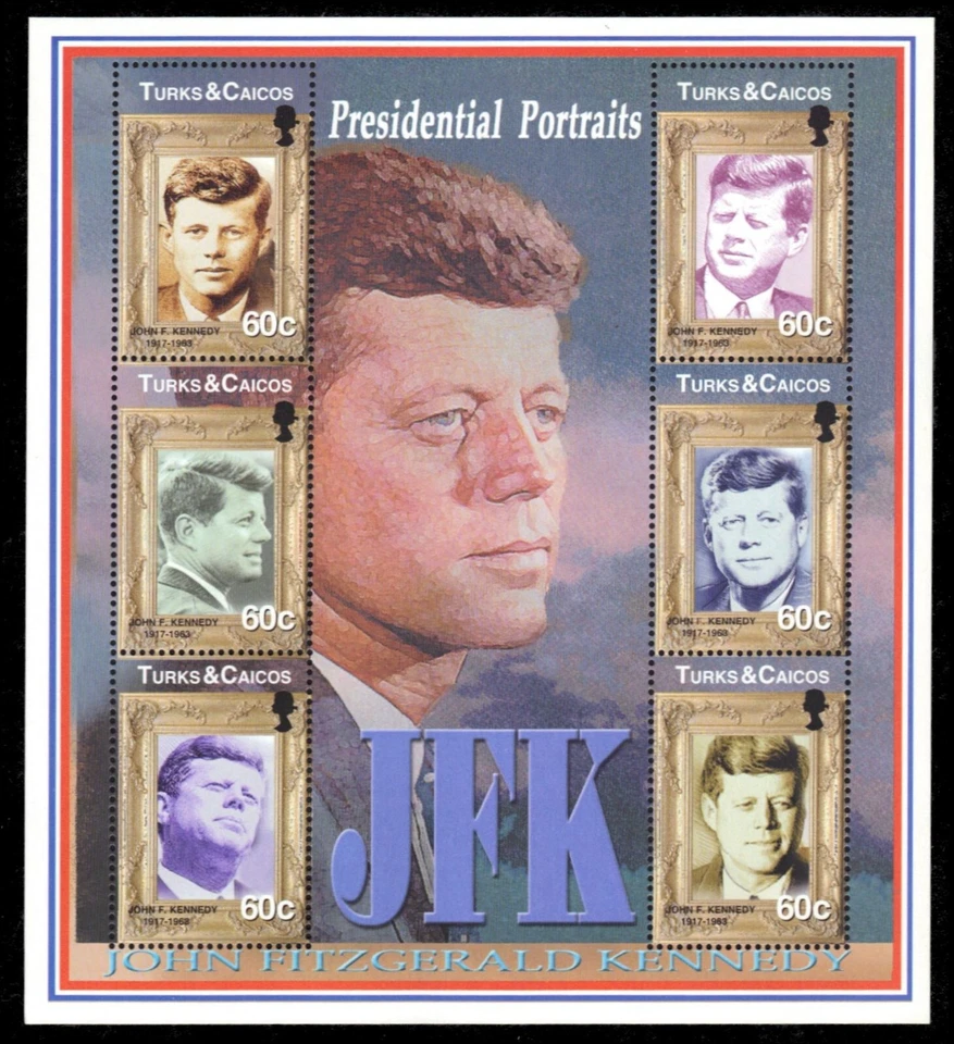 TURCOS y CAICOS 1383 - Presidente John F. Kennedy "Hoja de recuerdo" (pb54332) Foto 1 de 1