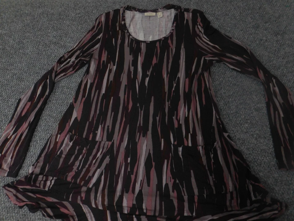 Logo By Lori Goldstein 上衣小号女式紫色套头弹力束腰上衣 — 第 1/4 张图片