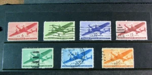 US Stamp Scott# C25-C31 Twin-Motored Transport Plane 1941-44 Used JH2 (1) - Picture 1 of 1