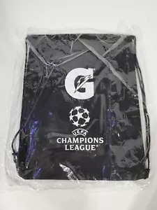 NIB Gatorade UEFA Champions League Soccer Drawstring Bag Black B-day Party Bag - Picture 1 of 4