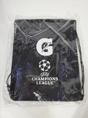 NIB Gatorade UEFA Champions League Soccer Drawstring Bag Black B-day Party Bag - Image 1 of 4