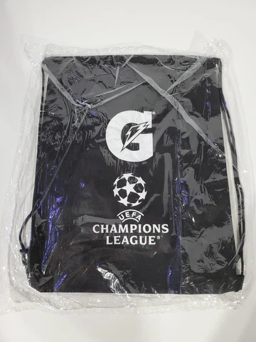 NIB Gatorade UEFA Champions League Soccer Drawstring Bag Black B-day Party Bag Cover