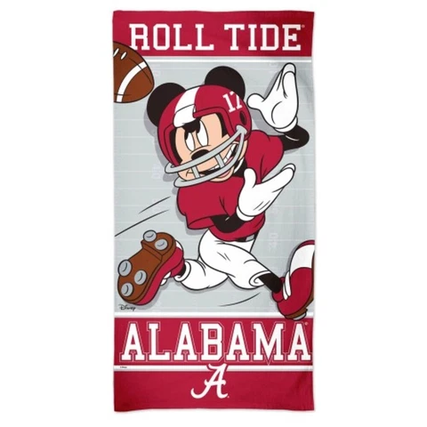 ALABAMA CRIMSON TIDE ROLL TIDE FOOTBALL MICKEY MOUSE 30"X60" SPECTRA BEACH TOWEL Cover
