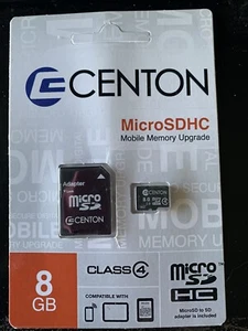 Centon Micro SDHC Memory Card Class 4 8GB - S1-MSDHC4-8G - Picture 1 of 2