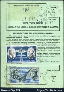 FRANCE ORDRE DE REEXPED DEFINITIF AVEC 2 PA N° 44+46 CACHET BOUSSY ST ANTOINE - Picture 1 of 2