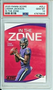 2020 Score Ravens Lamar Jackson In The Zone #IZ-LJ PSA 10 - Picture 1 of 2