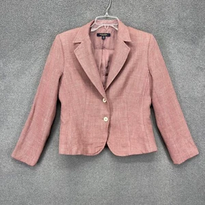 Brooks Brothers Blazer Women 10 Pink Wool Silk Linen Italian Suit Jacket NO Belt - Picture 1 of 18
