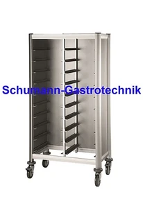 Tablettwagen, Abräumwagen, Aluoptik, 2x10 Schienen für GN 1/1 - Bild 1 von 1
