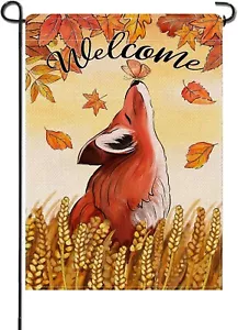Welcome Herbst Fuchs kleine dekorative Gartenflagge, 12"x18" (NEU) - Bild 1 von 7