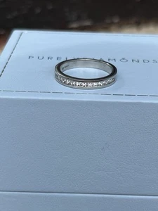 Platinum 0.23ct Diamond Wedding/Eternity Ring, Size K1/2, Paperwork,RRP £1100 - Picture 1 of 24